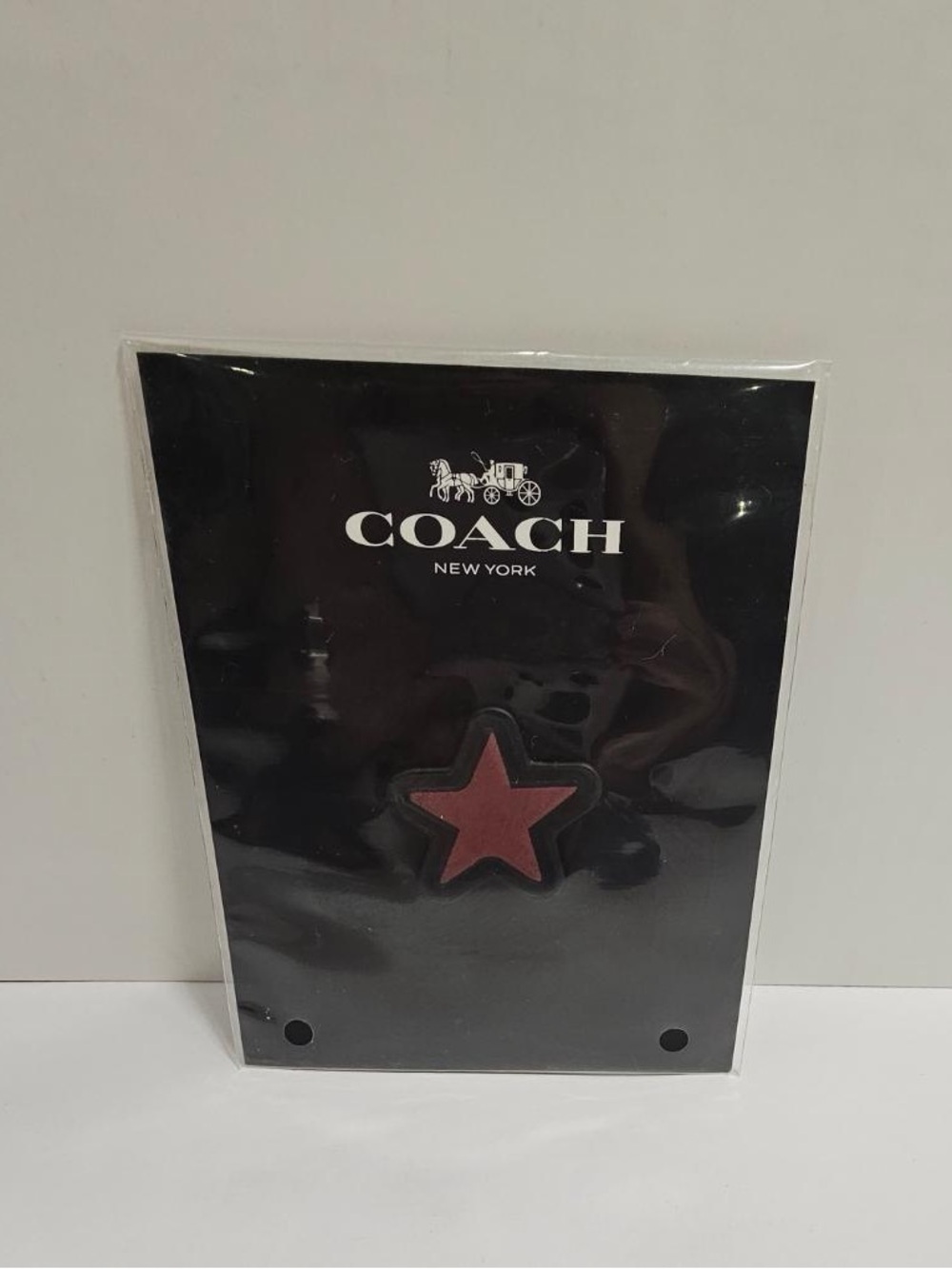 Coach New York Burgundy Leather Star Sticker Patch For Bags NWT